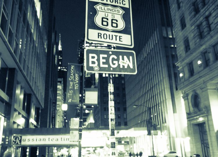 Route 66 begins in Chicago