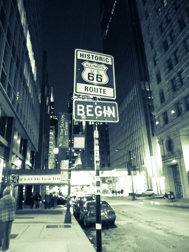 Route 66 begins in Chicago
