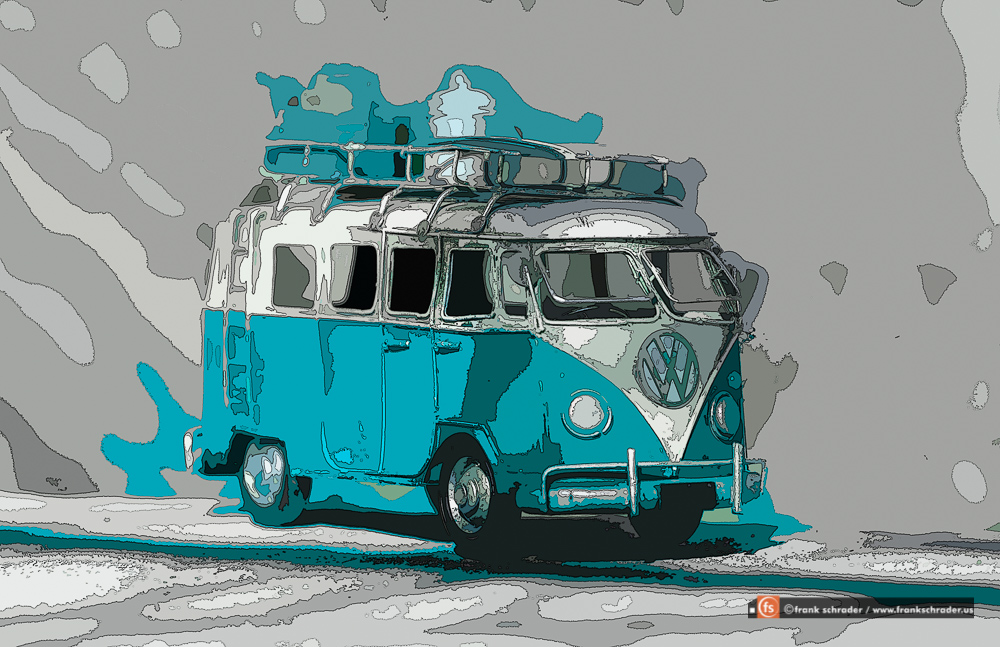 VW Bus Aqua / Pop Art