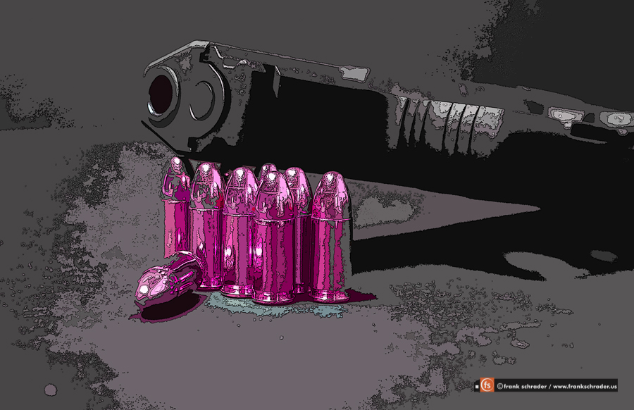 Pop Art Pink Bullets and Pistol