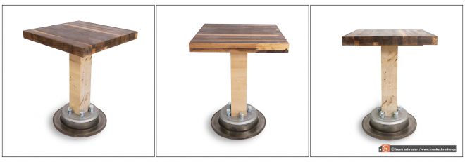 Product Photography: Designer Industrial-style side table on white background