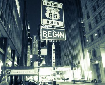 Route 66 begins in Chicago