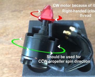 Multicopter motor -- CW / CCW explained